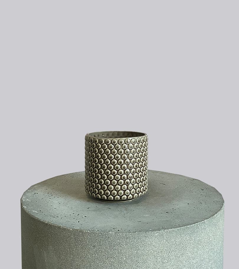 Ceramic Pot Dotted Beige - Medium
