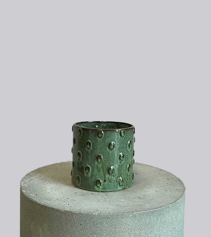 Ceramic Pot Olive Green - Medium