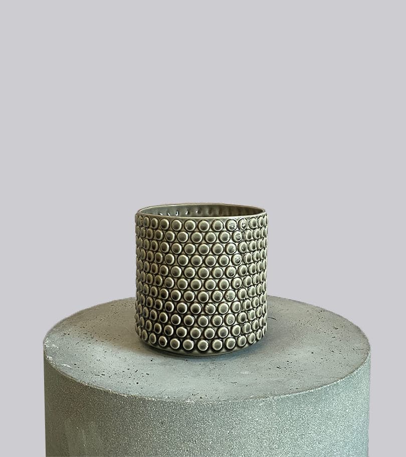Ceramic Pot Dotted Beige - Large