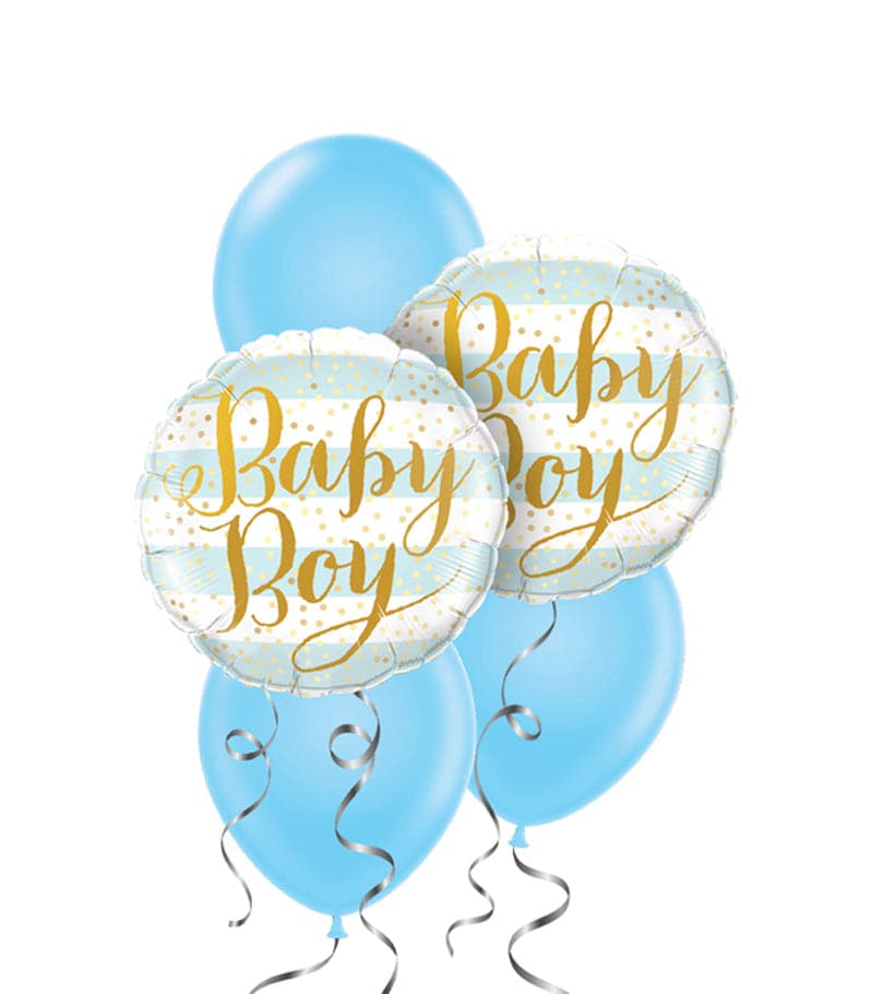 Baby Boy Blue Striped Balloon Package