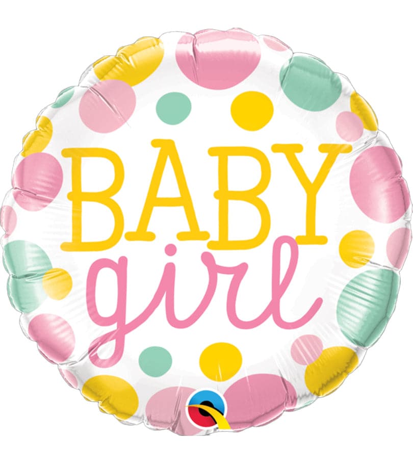 Baby Girl Dots Round Foil Balloon