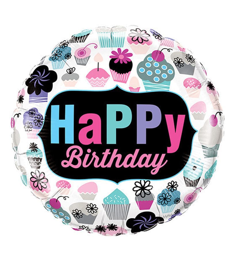Birthday Cupcakes Emblem Foil Balloon