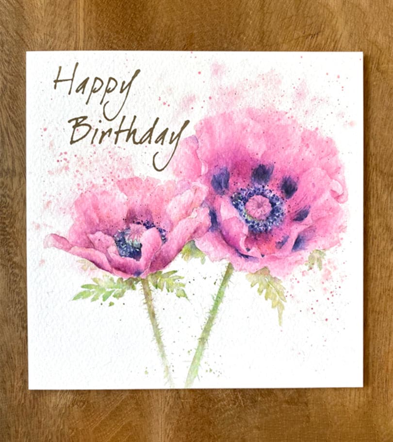 Happy Birthday Purple Premium Card
