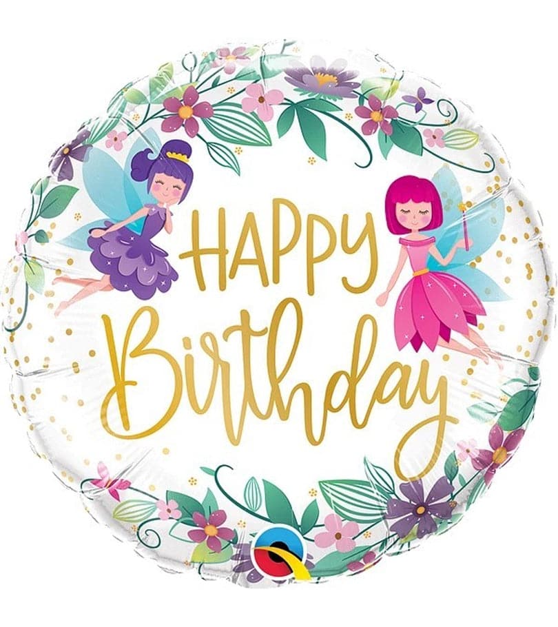 Happy Birthday Fairies Foil Balloon