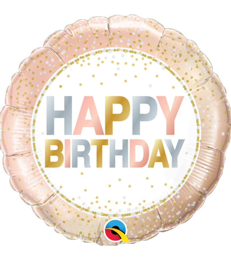Happy Birthday Metallic Dots Foil Balloon
