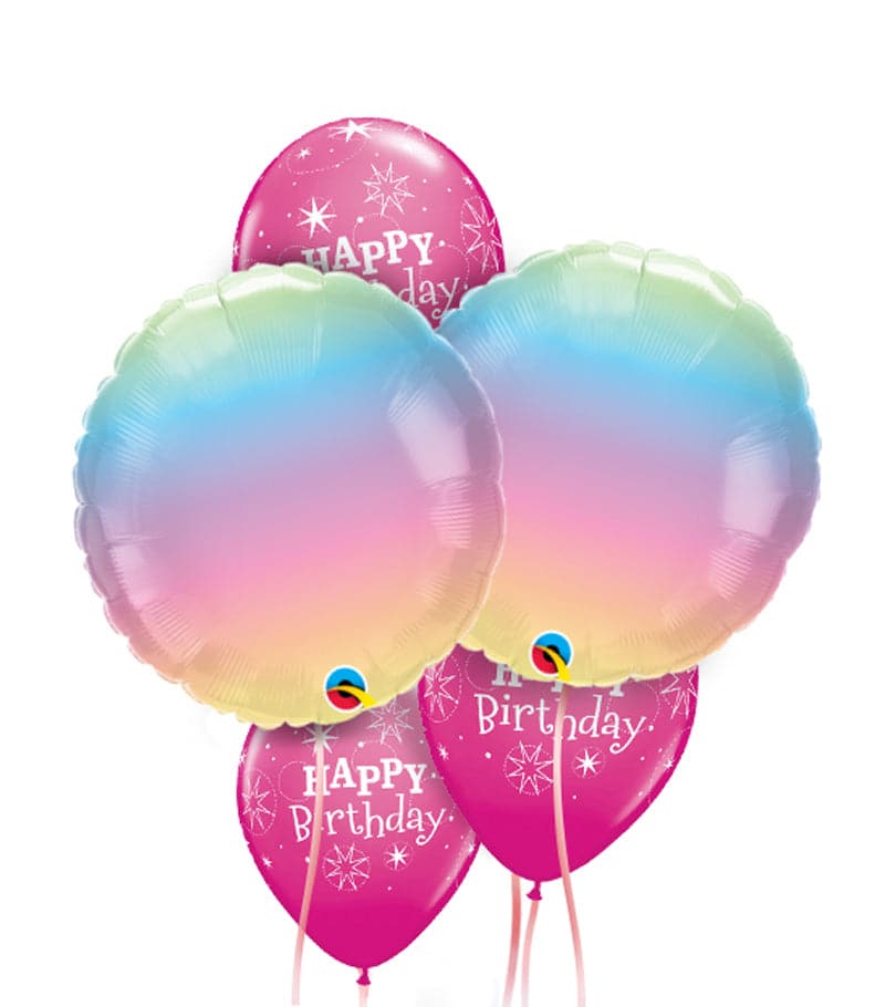 Happy Birthday Pastel Ombre Balloon Package