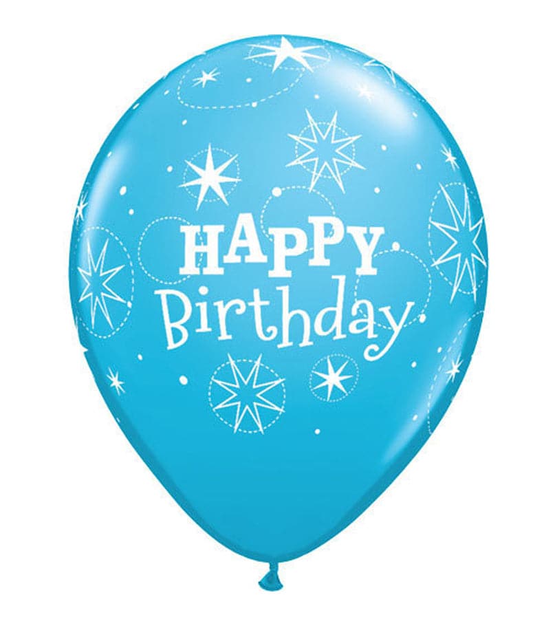 Happy Birthday Rubber Balloon Blue