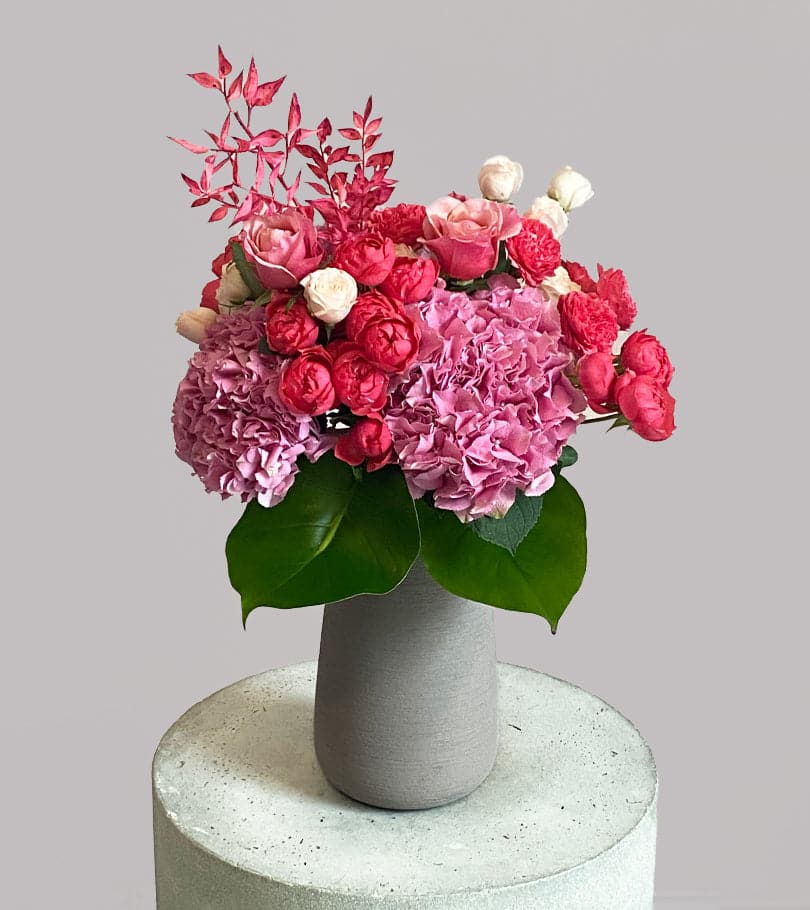 Julieta Raspberry Delight in Vase