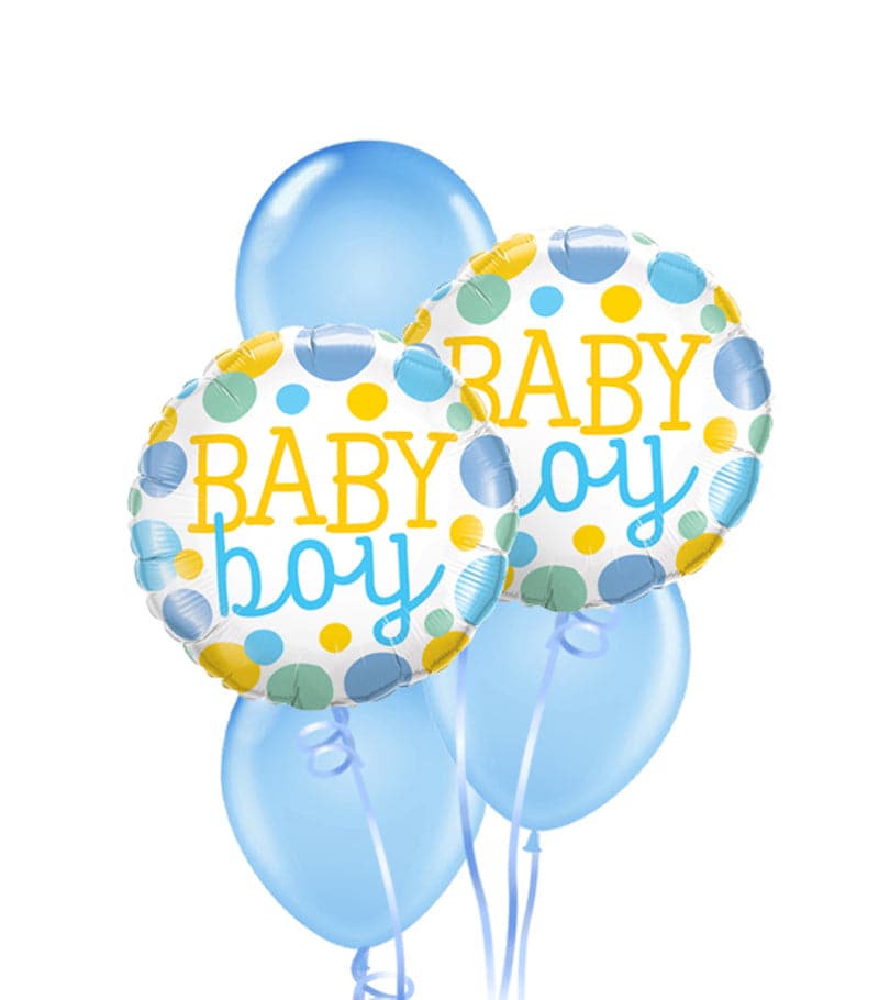 Welcome Baby Boy Dots Balloon Bouquet